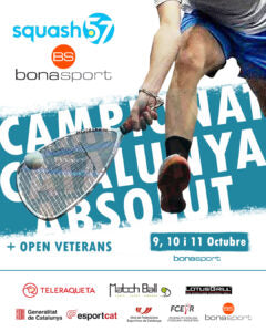 SQUASH 57 – 9 , 10 i 11 OCTUBRE – CAMPIONAT DE CATALUNYA ABSOLUT + OPEN VETERANS – BONASPORT